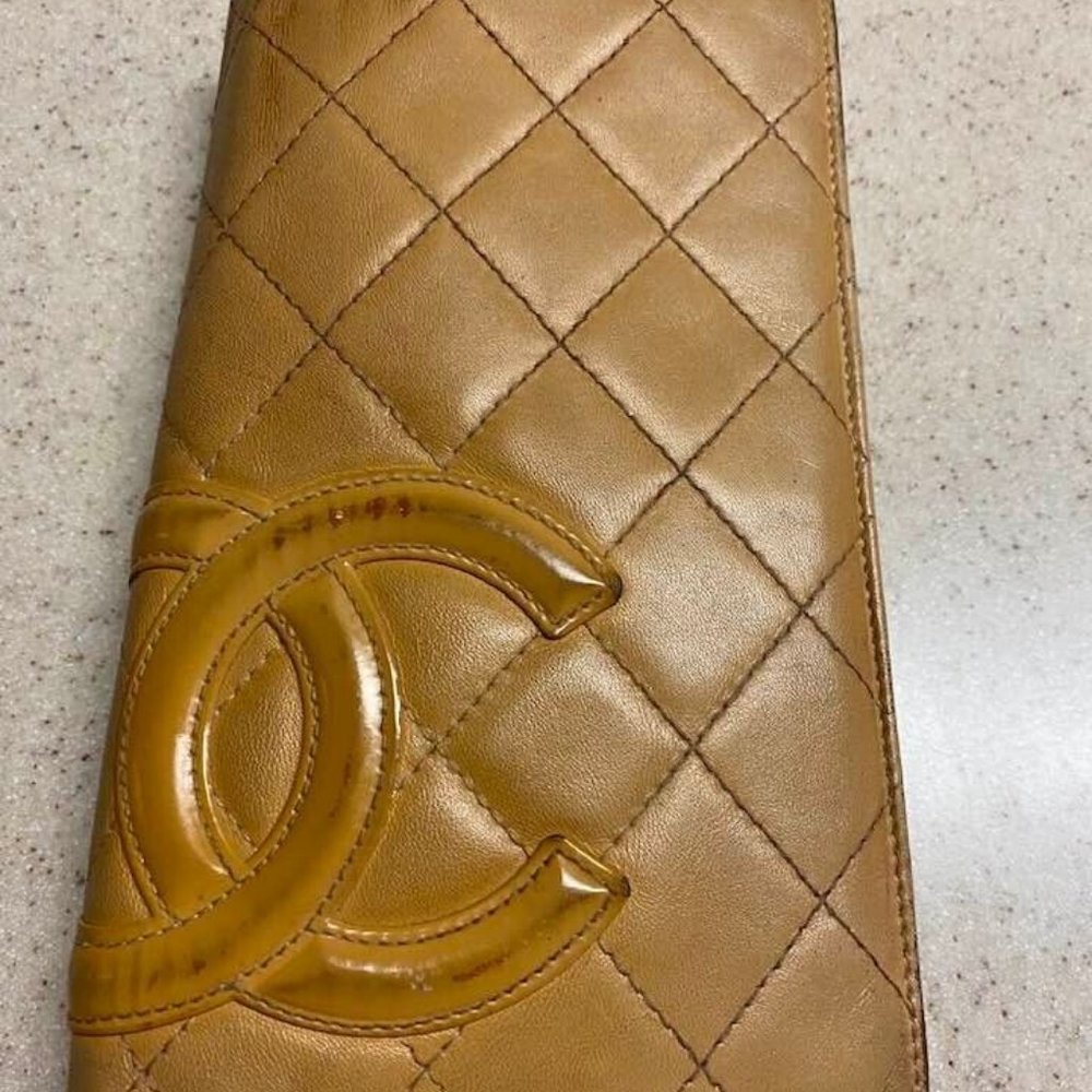 Auth. Vintage CHANEL Cambon  Wallet Light Brown -PRICE IS FIRM